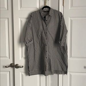 Zara checkered oversized button down dress